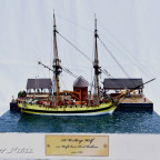 HM Sloop Wolf am Werftquai Port Chatham um 1760 1:96